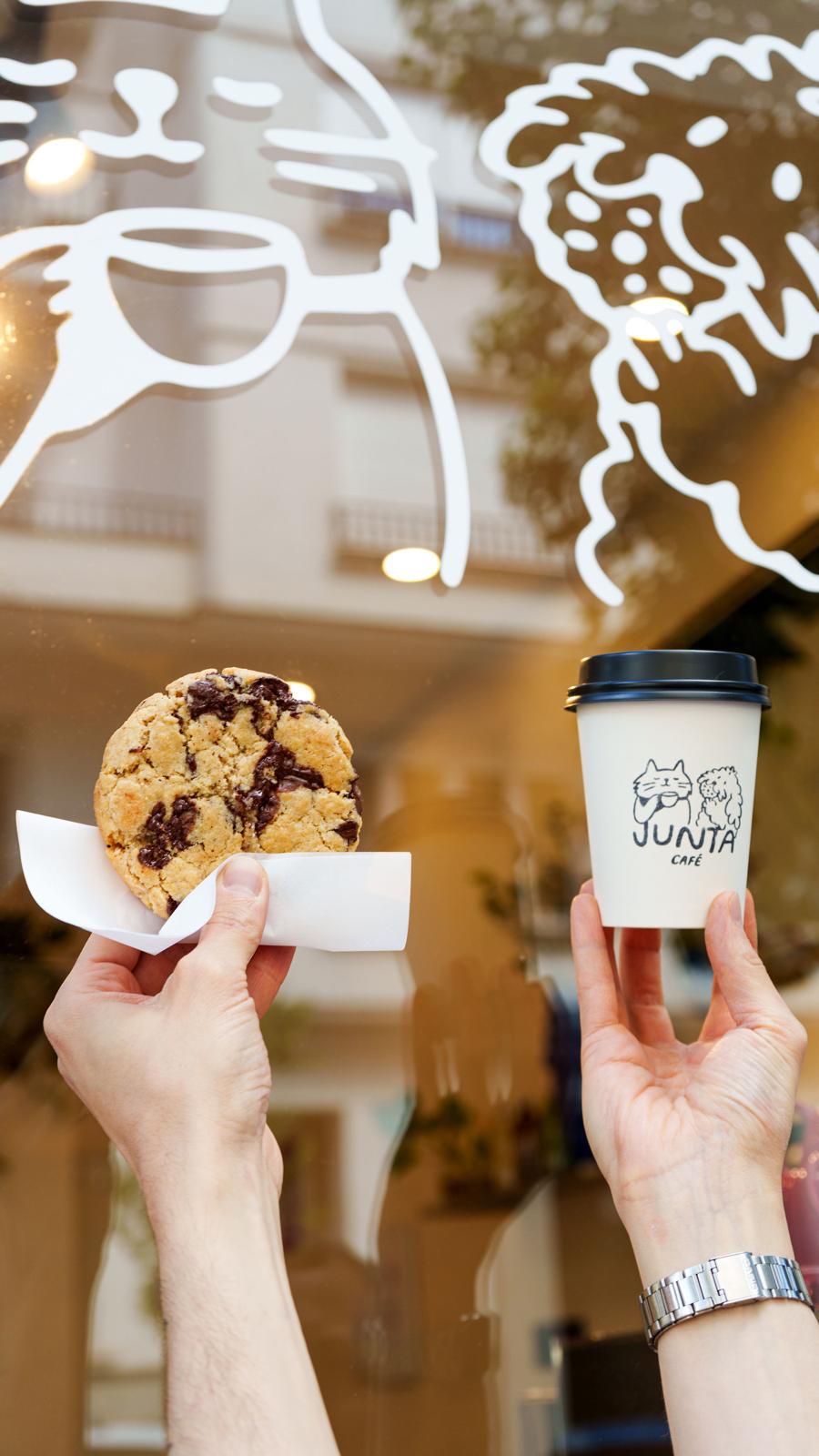 Cookie and coffee by the window